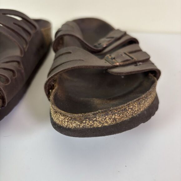 Birkenstock Granada Sandals Brown Leather Cork Footbed Well Worn Distressed ~40 - Picture 6 of 16